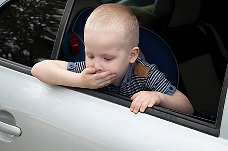 Baby with car sickness